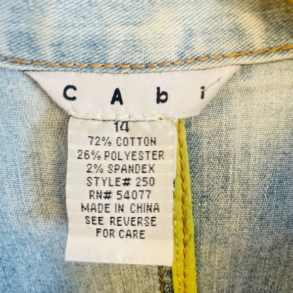 CAbi light blue denim blazer jacket button front #250 stretch Women’s Size L - Picture 3 of 9